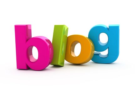 Blog word from colored three-dimensional letters.